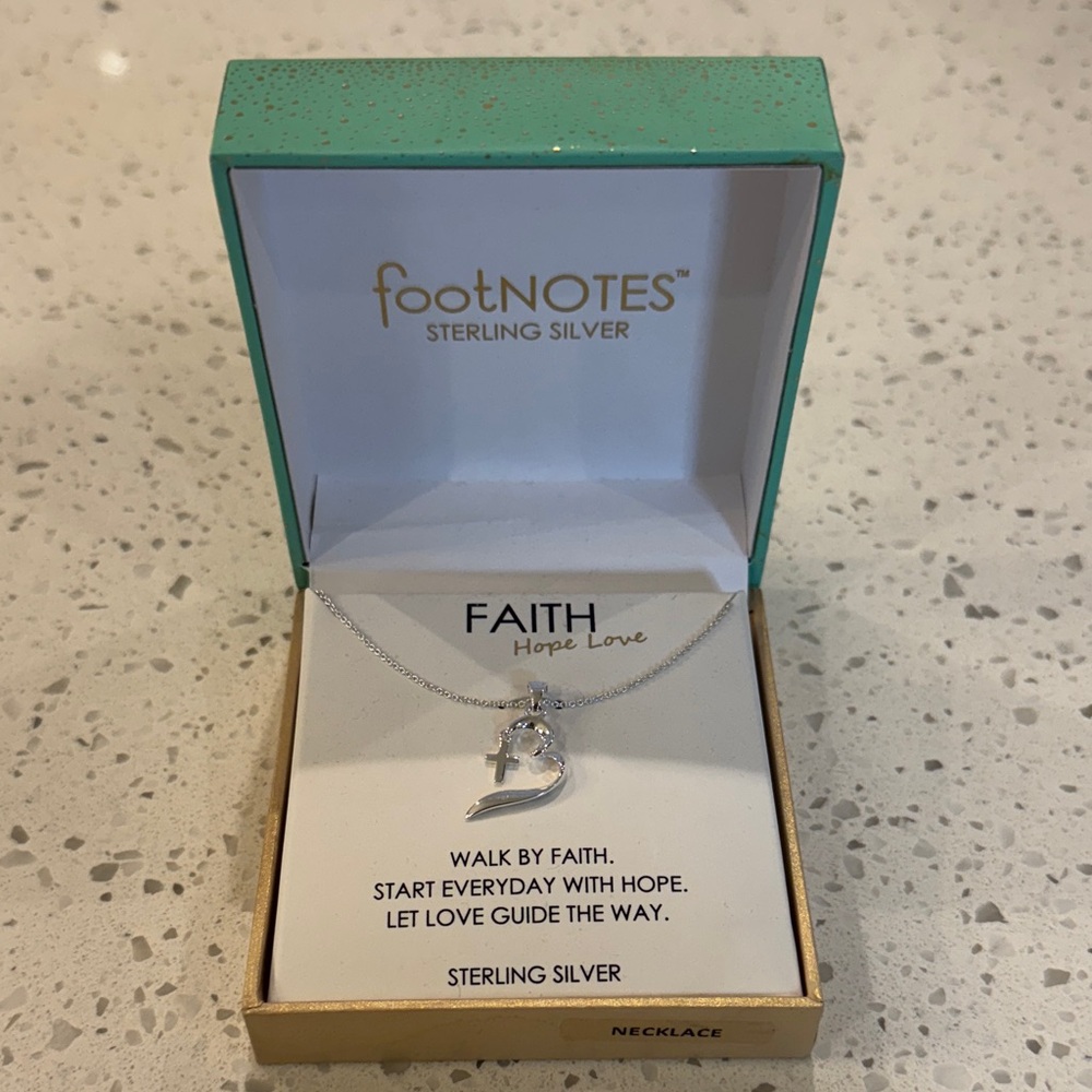 Footnotes Sterling Silver Faith Necklace